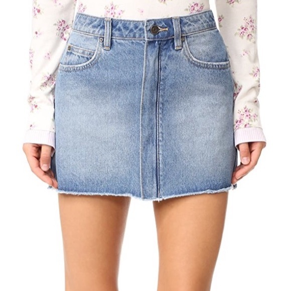 Joie Dresses & Skirts - JOIE Zip Hayon Raw Hem Denim Jean Mini Skirt 0
